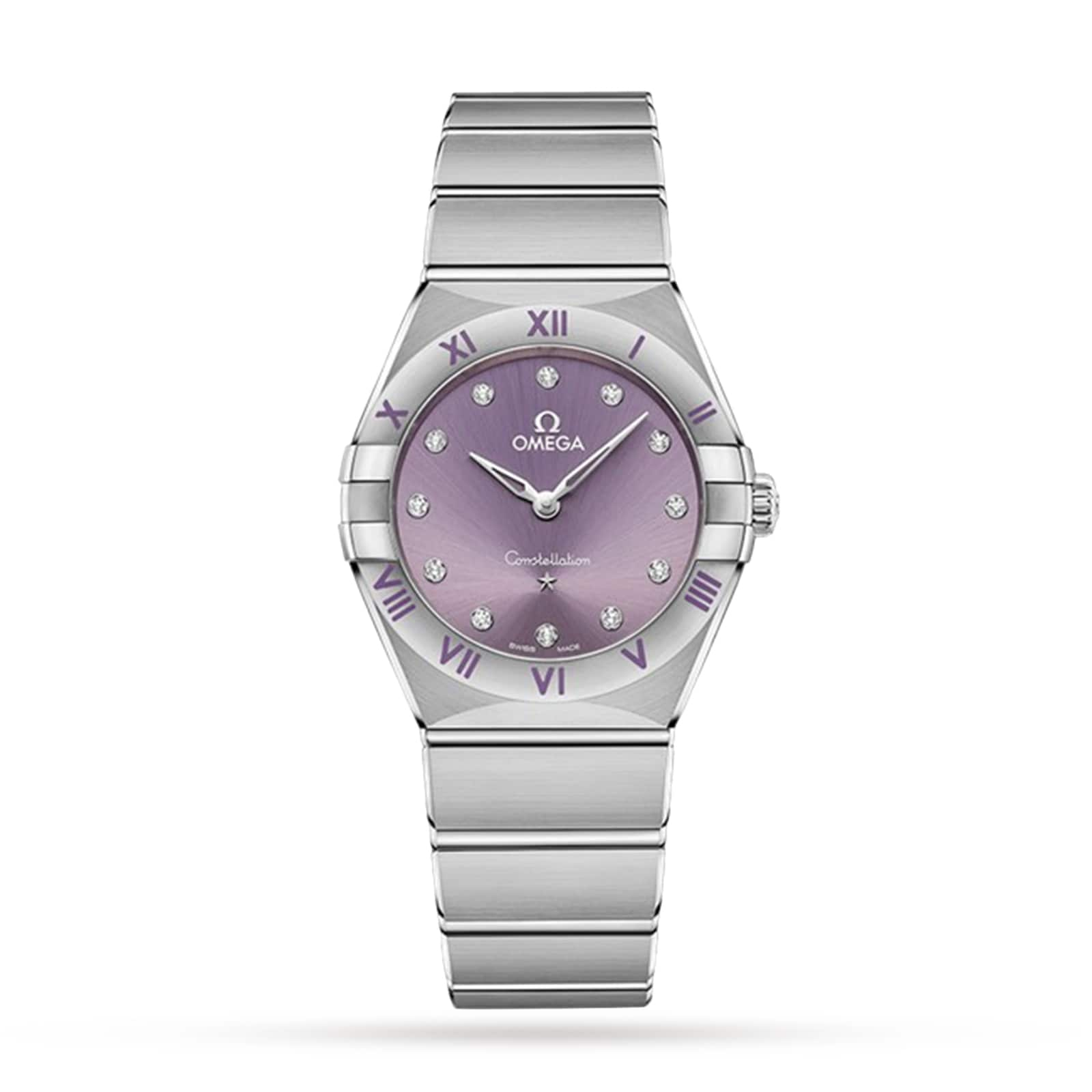 Omega Constellation Co-Axial 28mm Ladies Watch Purple