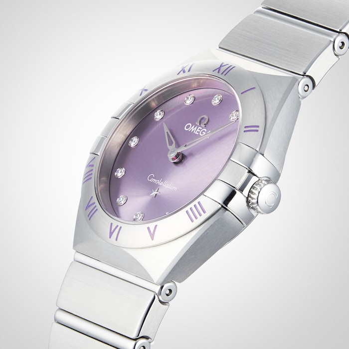 Omega Constellation Co-Axial 28mm Ladies Watch Purple