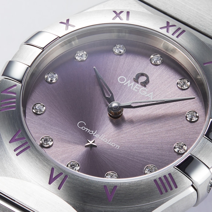 Omega Constellation Co-Axial 28mm Ladies Watch Purple