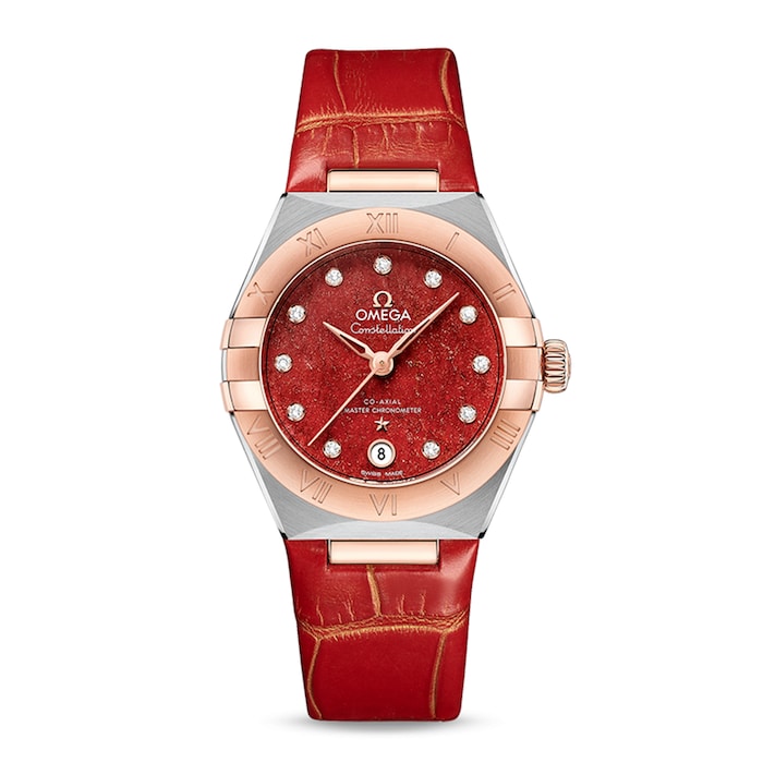 Omega Constellation Co-Axial Master Chronometer 29mm Ladies Watch Red