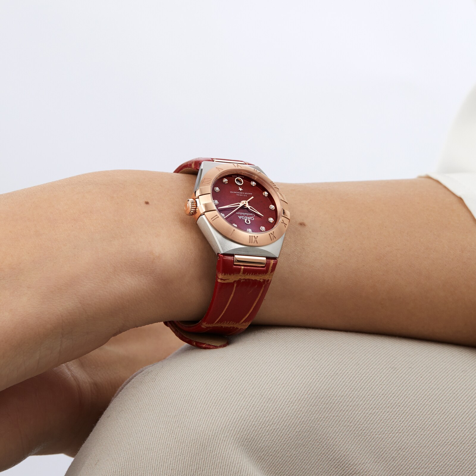 Omega Constellation Co-Axial Master Chronometer 29mm Ladies Watch Red