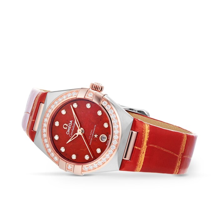 Omega Constellation Co-Axial Master Chronometer 29mm Ladies Watch Red