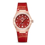 Omega Constellation Co-Axial Master Chronometer 29mm Ladies Watch Red