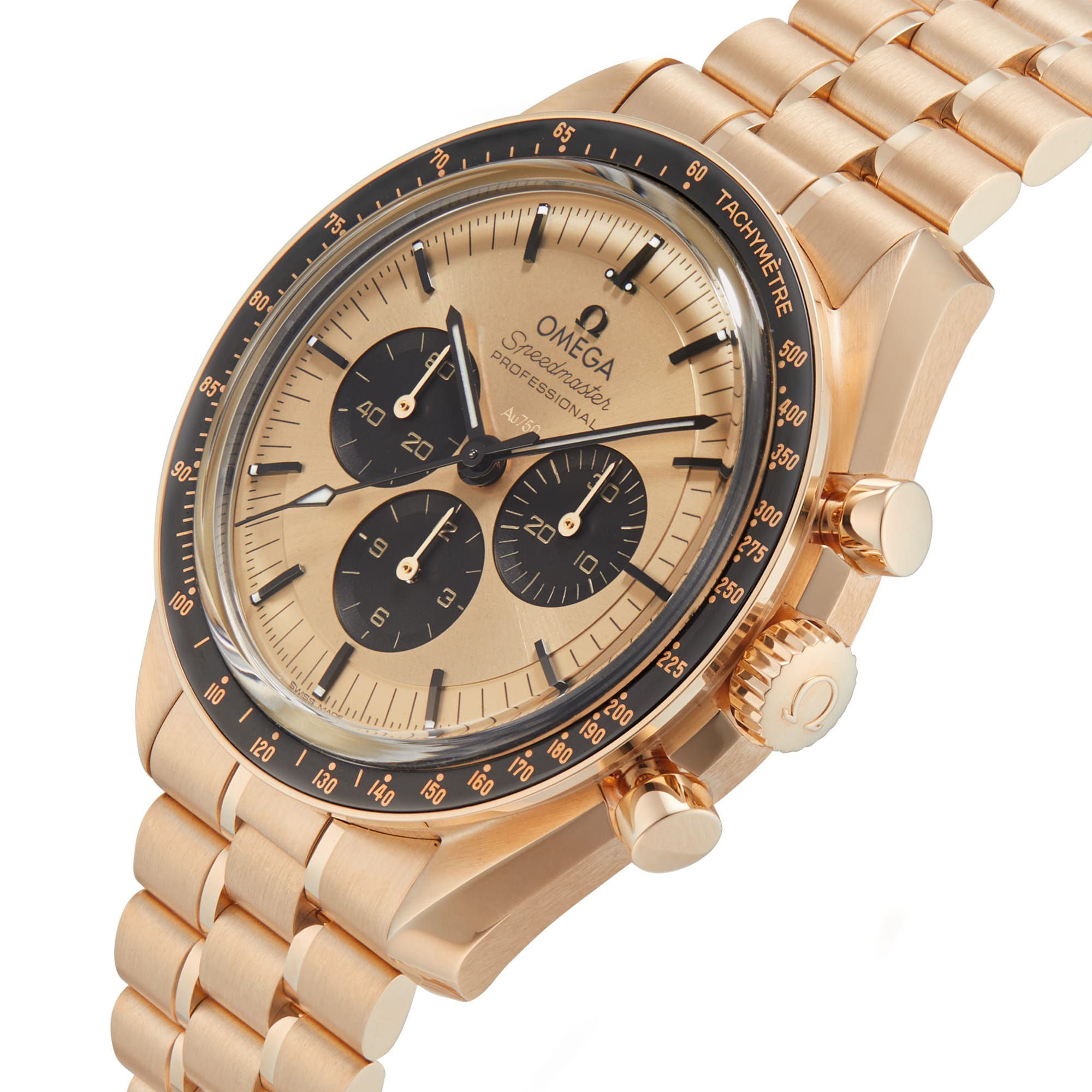 Speedmaster Moonwatch Professional Co Axial Master Chronometer Chronograph 42mm Mens Watch Gold