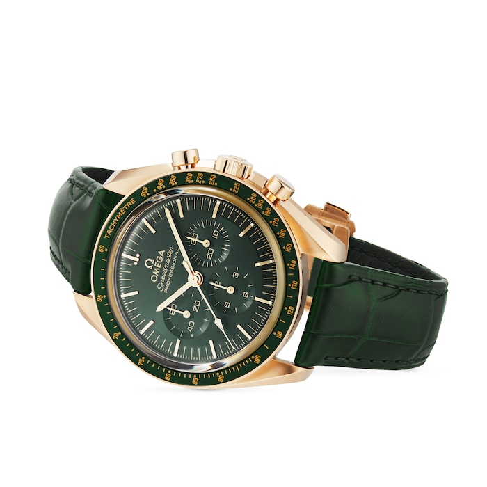 Omega Speedmaster Moonwatch Professional Co-Axial Master Chronometer Chronograph 42mm Mens Watch Green Moonshine Gold