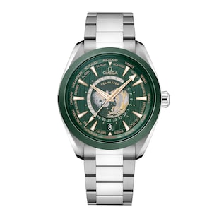 Omega Seamaster Aqua Terra 150m Co Axial Master Chronomaster GMT Worldtimer 43mm Mens Watch Green