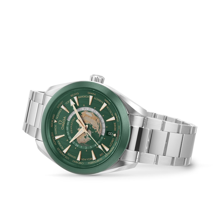 Omega Seamaster Aqua Terra 150m Co Axial Master Chronomaster GMT Worldtimer 43mm Mens Watch Green