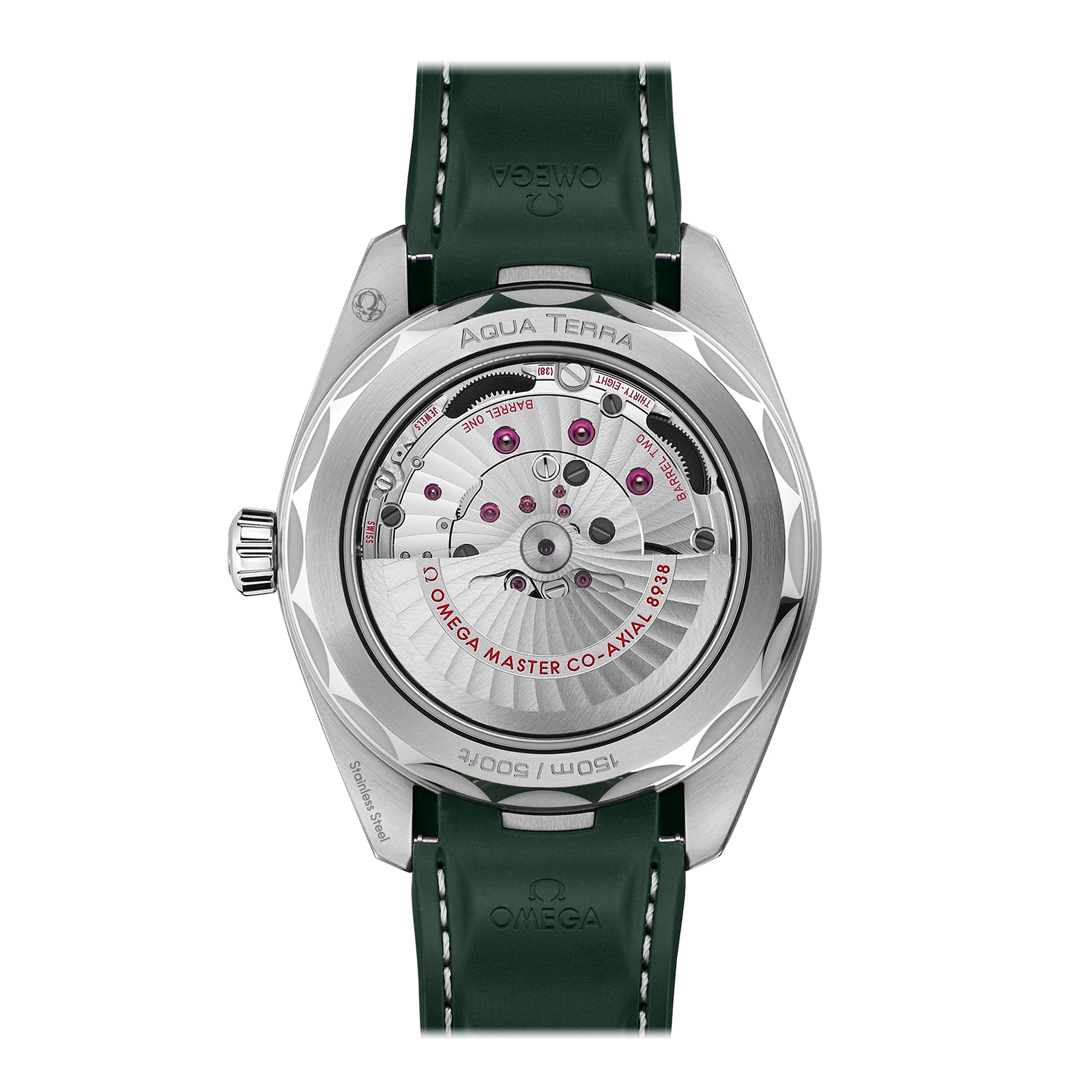 Omega Seamaster Aqua Terra 150m Co Axial Master Chronometer GMT Worldtimer 43mm Mens Watch Green Rubber