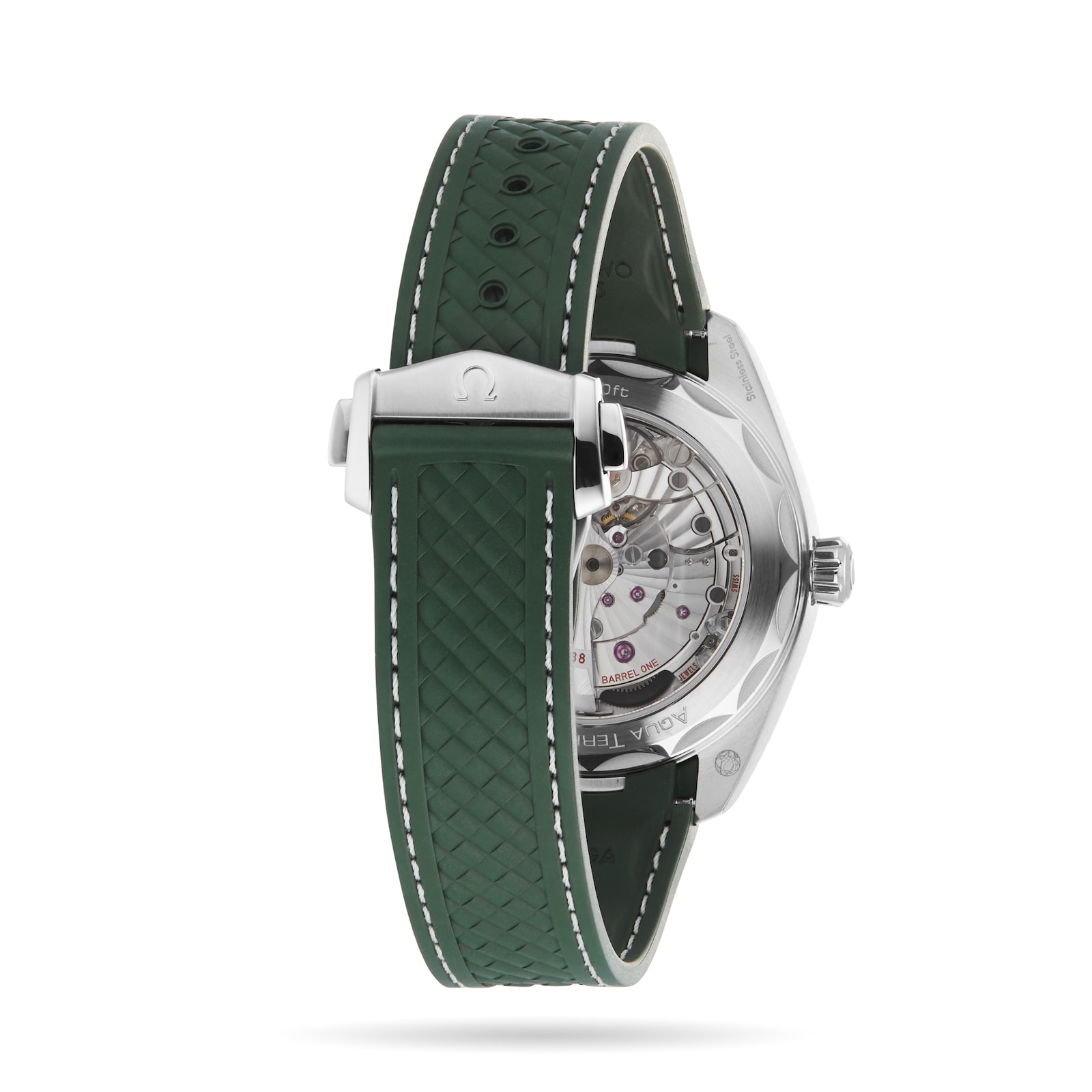 Omega Seamaster Aqua Terra 150m Co Axial Master Chronometer GMT Worldtimer 43mm Mens Watch Green Rubber