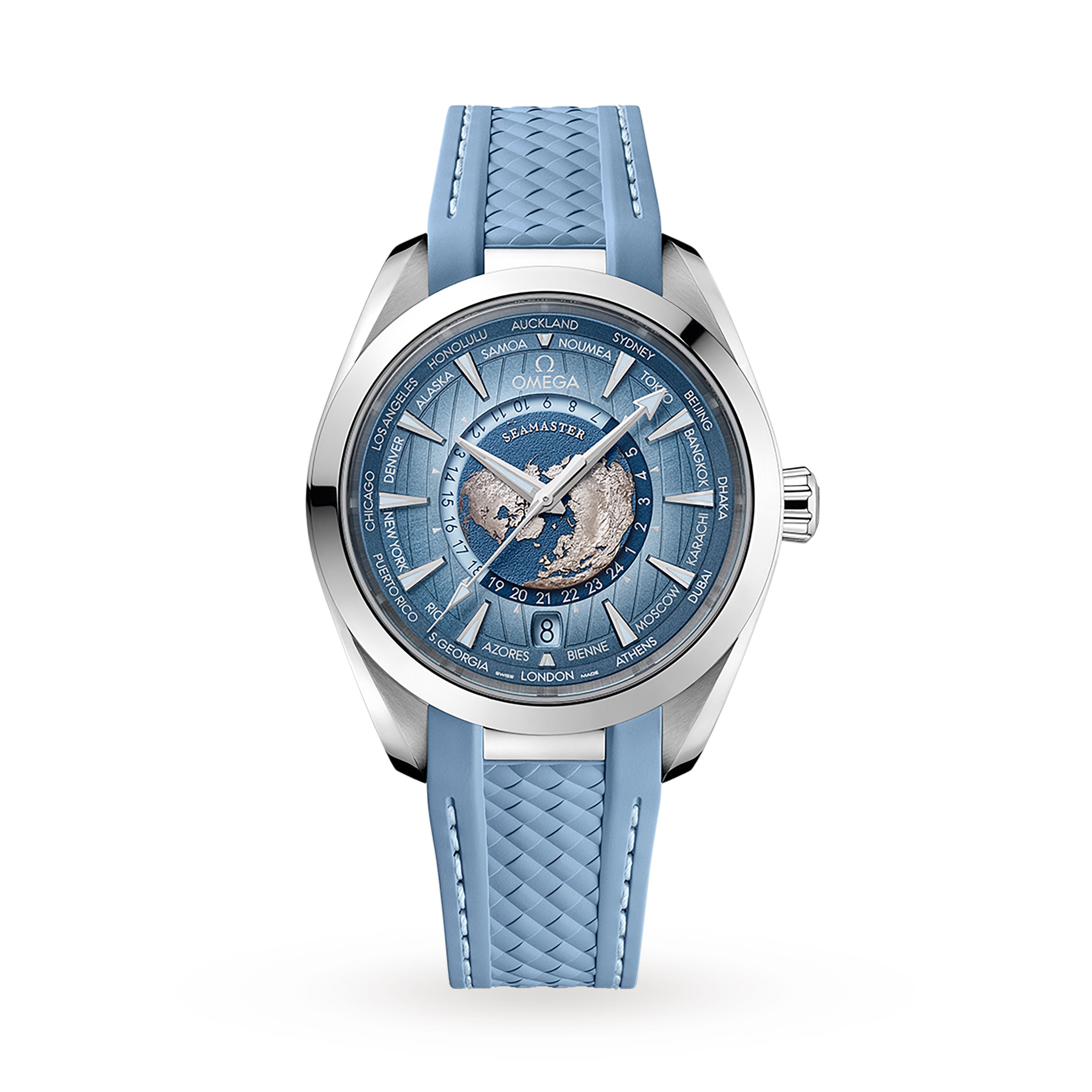 Seamaster Aqua Terra 150M Co-Axial Master Chronometer Gmt Worldtimer 43mm  Summer Blue