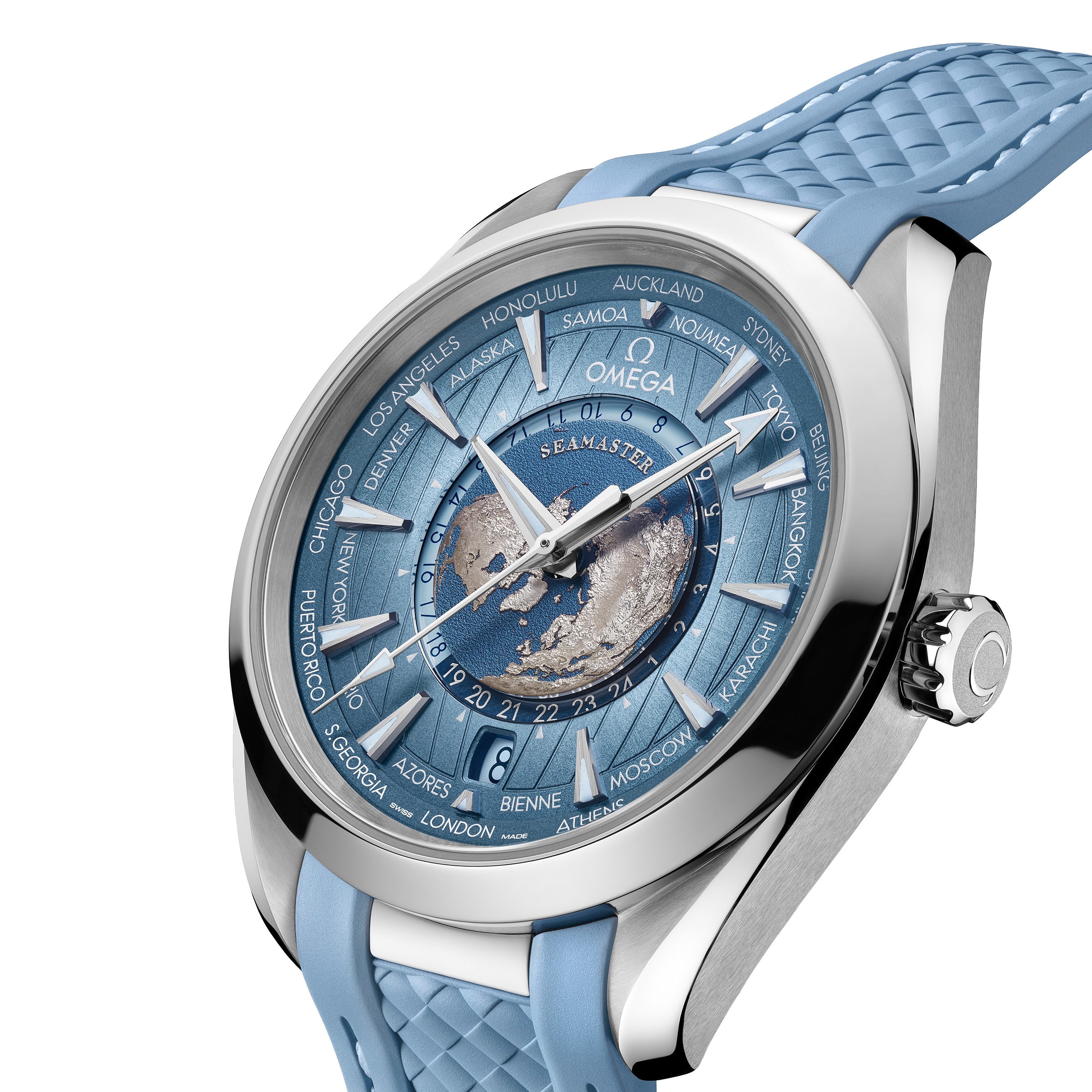 Seamaster Aqua Terra 150M Co-Axial Master Chronometer Gmt Worldtimer 43mm  Summer Blue