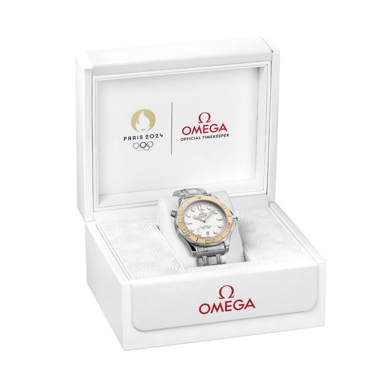 Omega Seamaster Diver 300M Co Axial Master Chronometer Paris 2024 42mm Mens Watch White Omega Seamaster Diver 300M Co Axial Master Chronometer Paris 2024 42mm Mens Watch White
