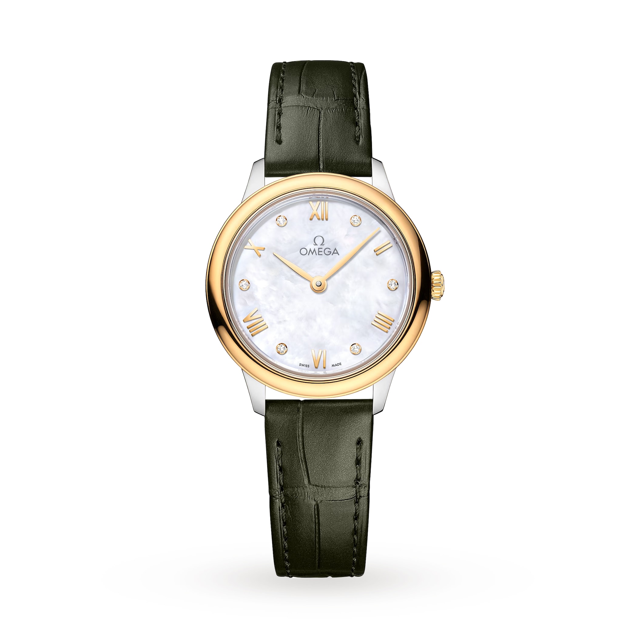 Omega De Ville Prestige 27.5mm, Steel ‑ Yellow Gold On Leather Strap Omega De Ville Prestige 27.5mm, Steel ‑ Yellow Gold On Leather Strap