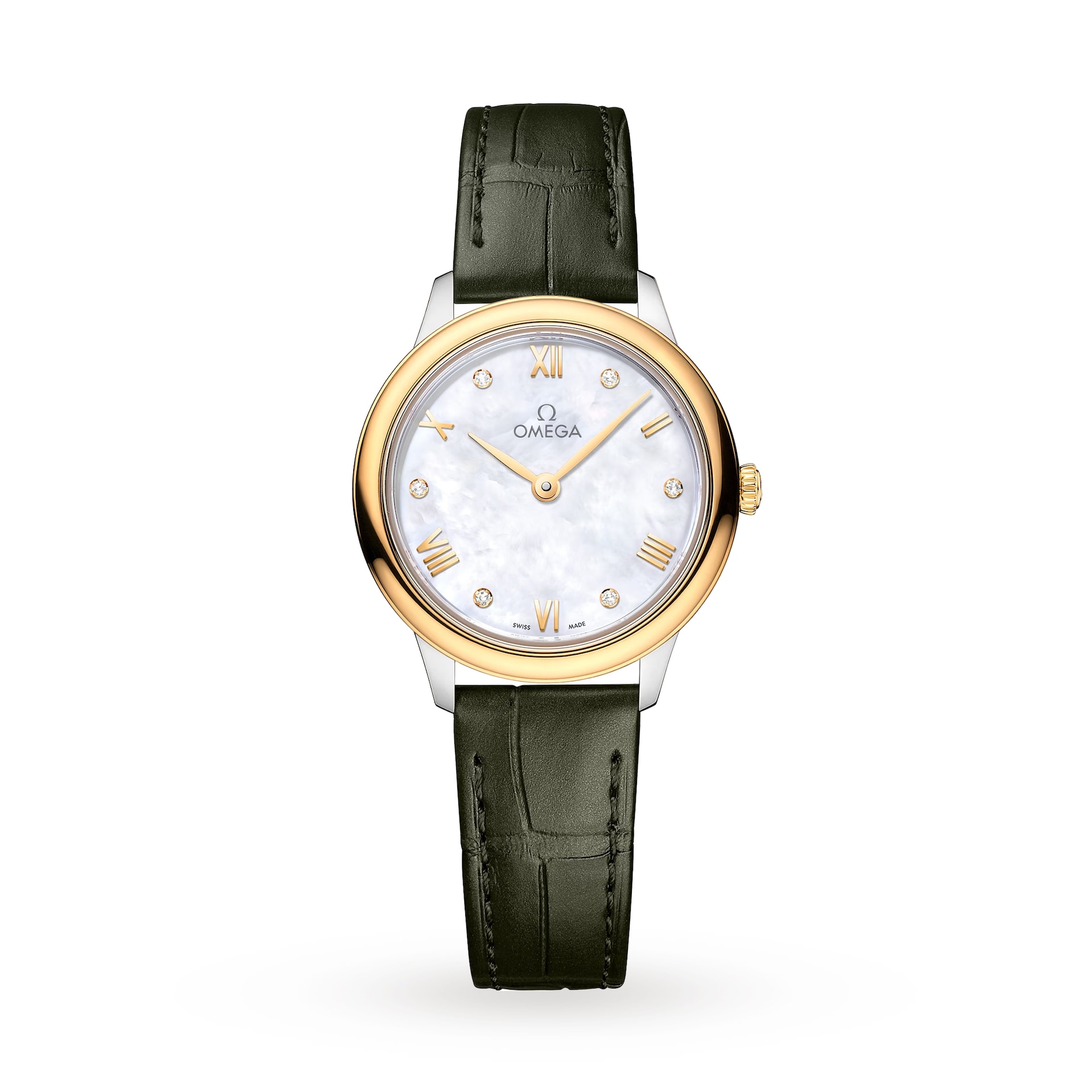 Omega De Ville Prestige 27.5mm, Steel ‑ Yellow Gold On Leather Strap Omega De Ville Prestige 27.5mm, Steel ‑ Yellow Gold On Leather Strap