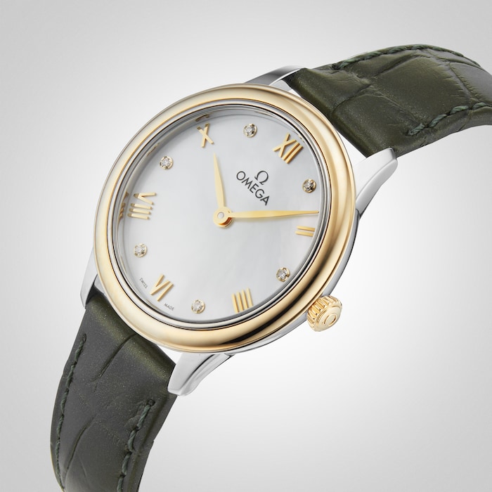 Omega De Ville Prestige 27.5mm, Steel ‑ Yellow Gold On Leather Strap