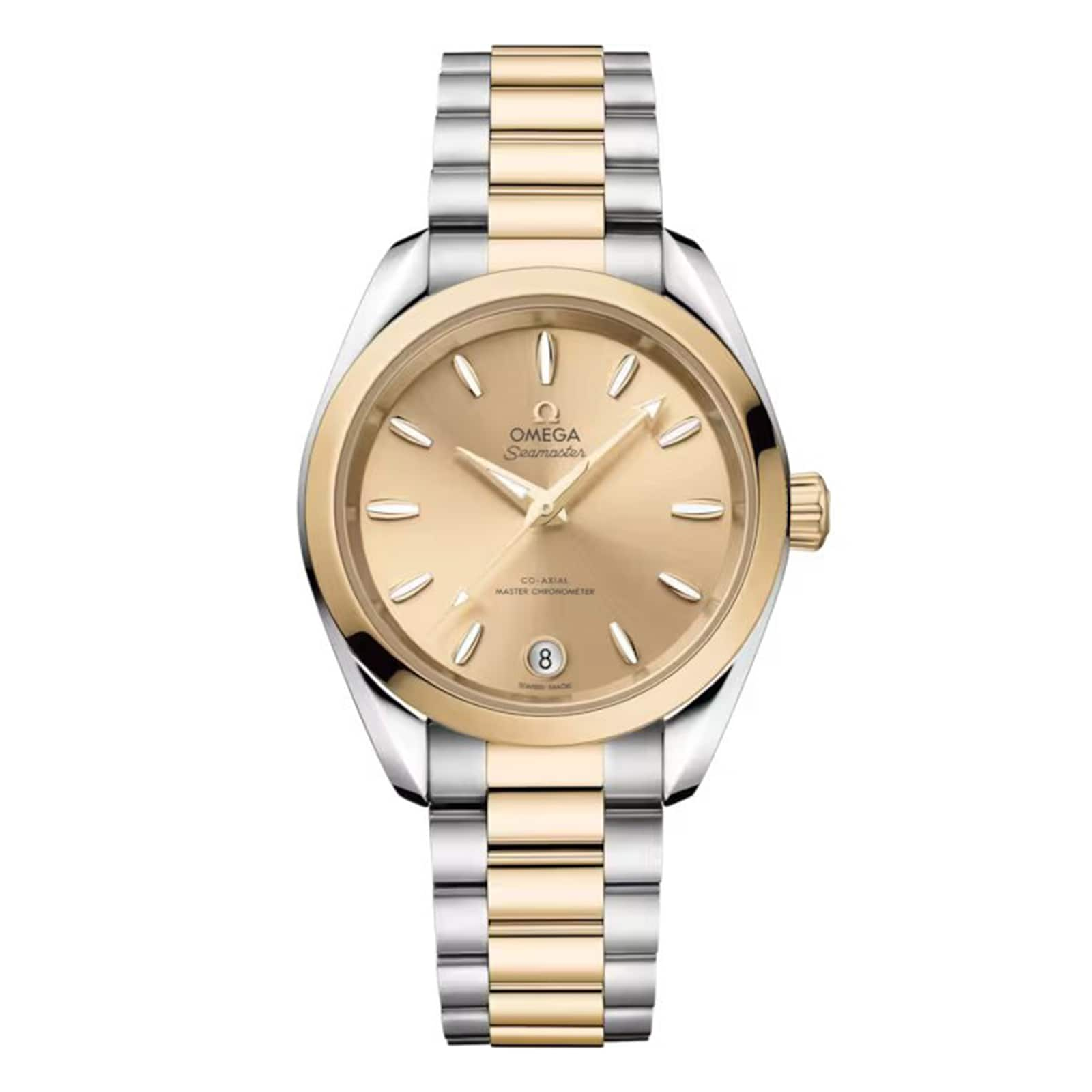 Omega Seamaster Aqua Terra Shades 34 Mm Steel Moonshine Gold on Steel Moonshine Gold O22020342008001 Goldsmiths