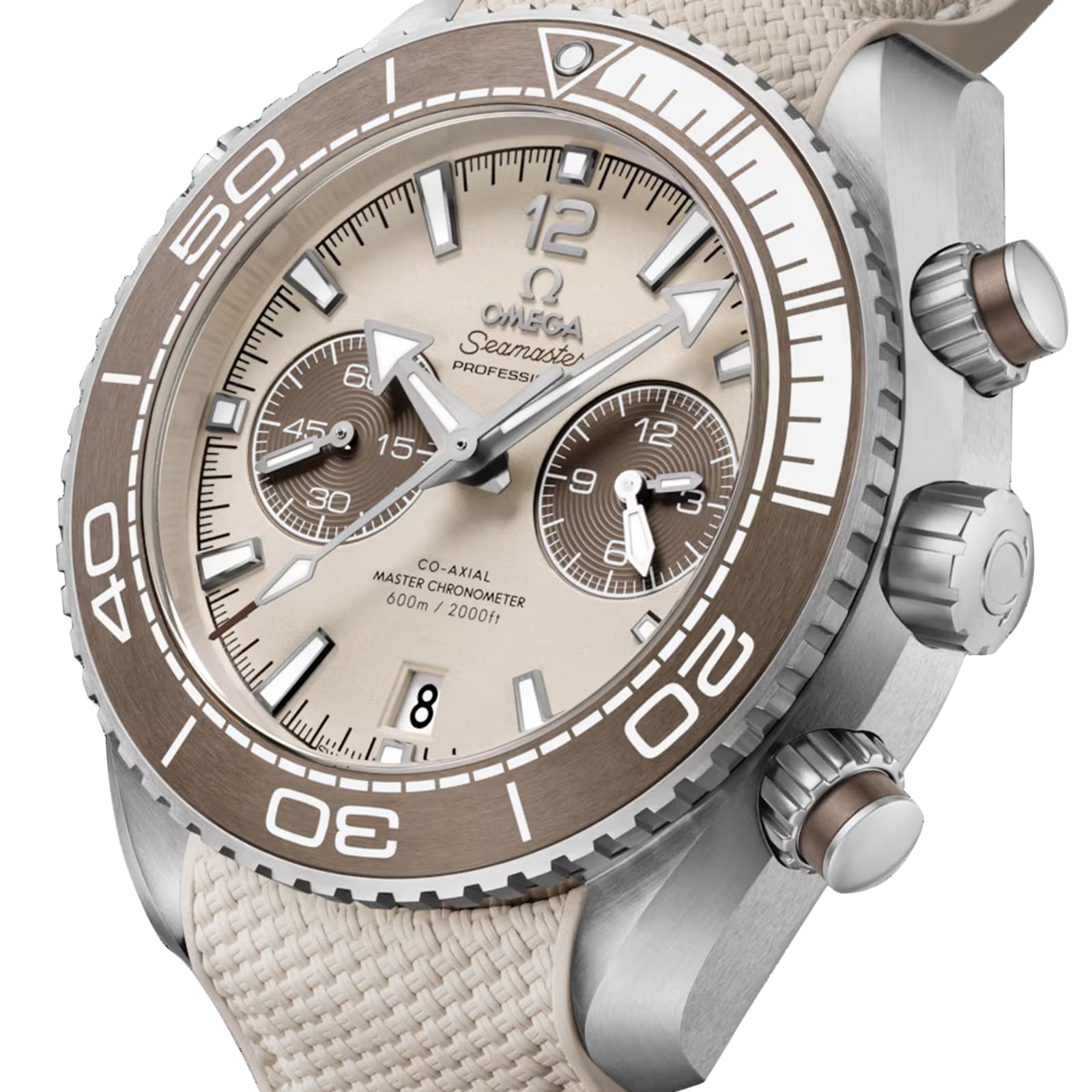 Omega Seamaster Planet Ocean 600M 45.5mm Mens Watch Beige