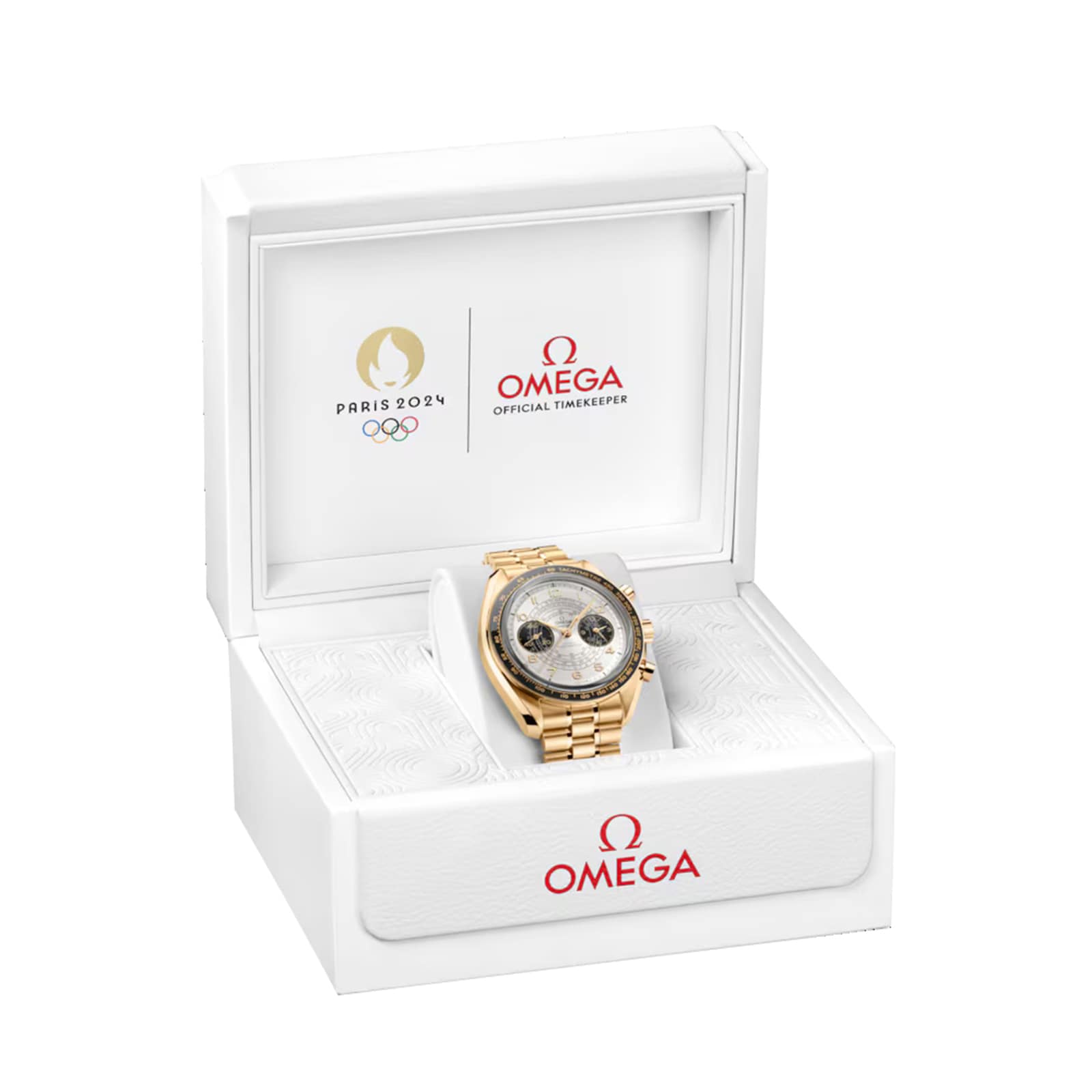 Omega Speedmaster Chronoscope Paris 2024 Olympics 43mm Mens Watch Moonshine Gold Omega Speedmaster Chronoscope Paris 2024 Olympics 43mm Mens Watch Moonshine Gold