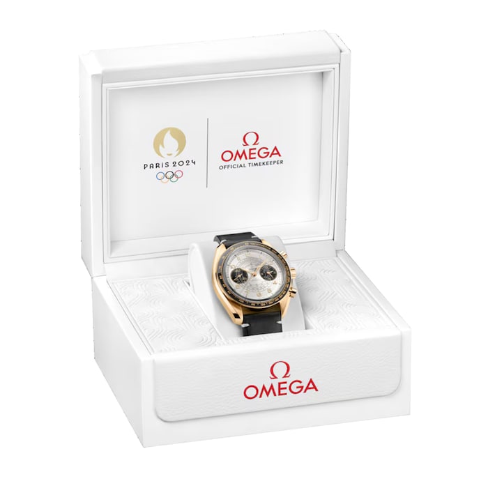 Omega Speedmaster Chronoscope Paris 2024 Olympics 43mm Mens Watch Moonshine Gold