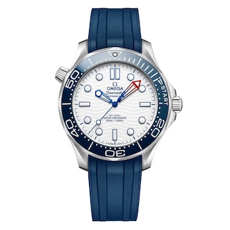 Omega Seamaster Diver Americas Cup 300m 42mm Mens Watch White Rubber Strap Omega Seamaster Diver Americas Cup 300m 42mm Mens Watch White Rubber Strap