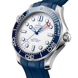 Omega Seamaster Diver Americas Cup 300m 42mm Mens Watch White Rubber Strap