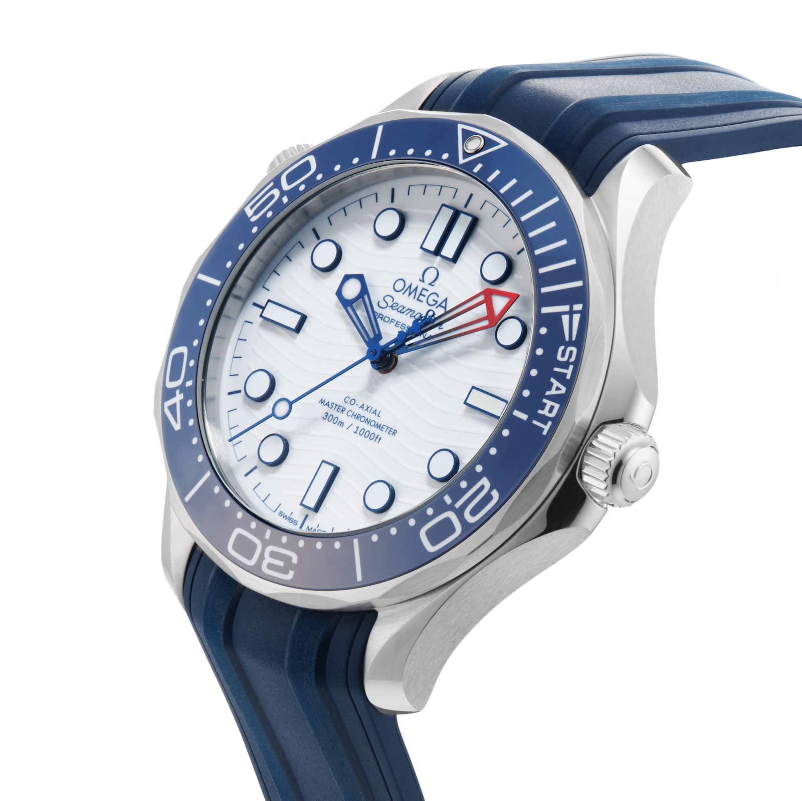 Omega Seamaster Diver 300M Americas Cup 42mm Mens Watch White Rubber Strap