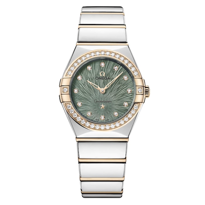 Omega Constellation Moonshine Gold 28mm Ladies Watch Green