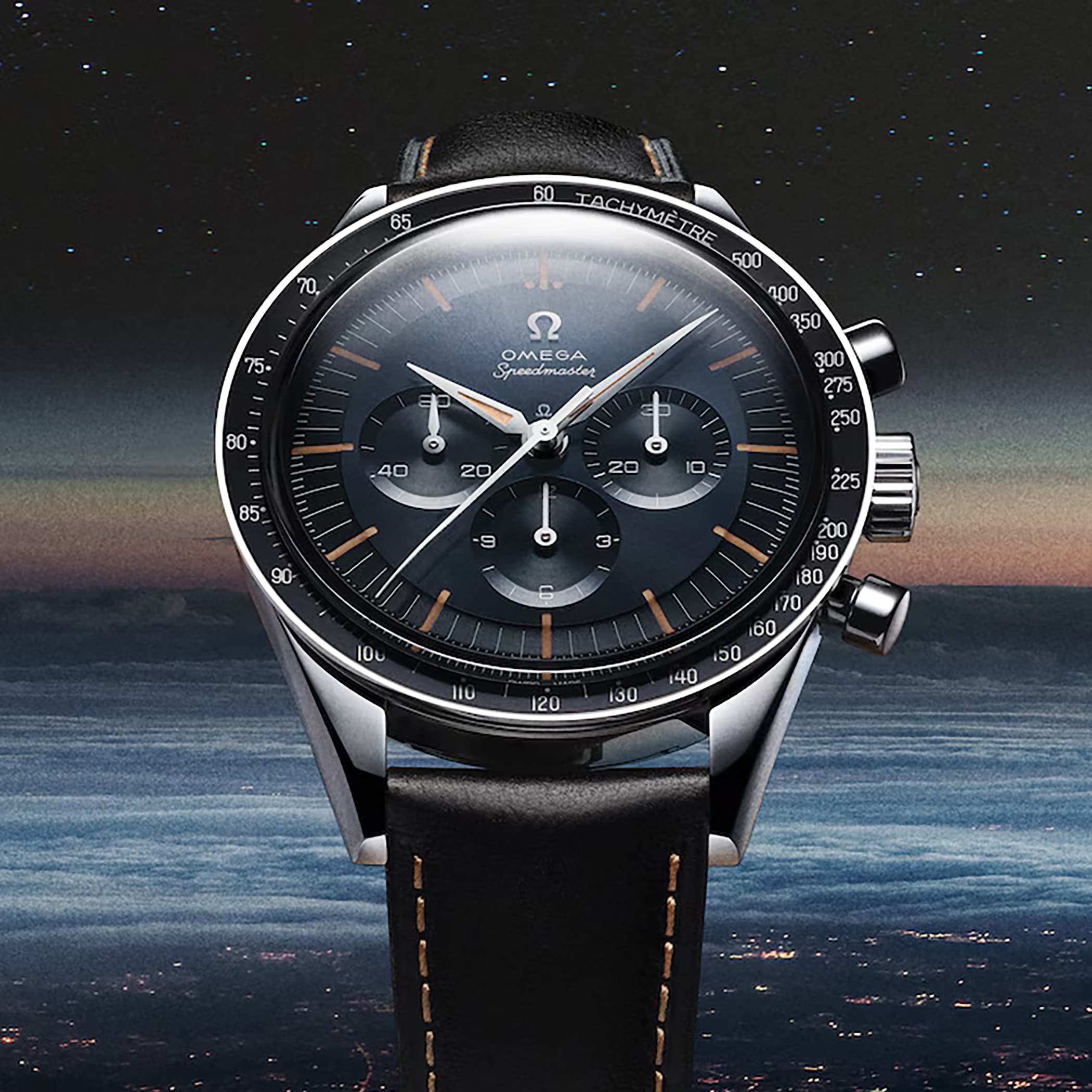 Omega Speedmaster Anniversary Series 40mm Mens Watch Blue -Black Leather Strap Omega Speedmaster Anniversary Series 40mm Mens Watch Blue -Black Leather Strap