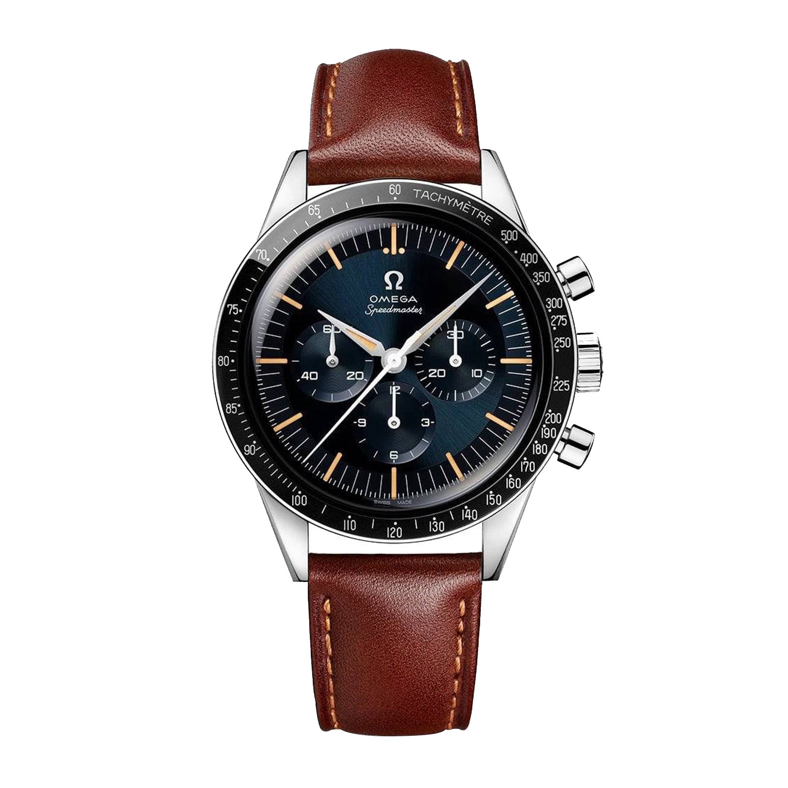 Omega Speedmaster Anniversary Series 40mm Mens Watch Blue -Brown Leather Strap Omega Speedmaster Anniversary Series 40mm Mens Watch Blue -Brown Leather Strap