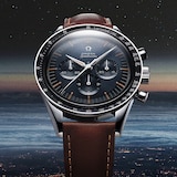 Omega Speedmaster Anniversary Series 40mm Mens Watch Blue -Brown Leather Strap