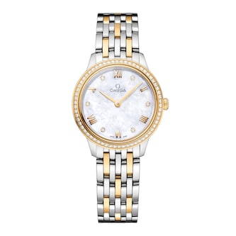 Omega De Ville Prestige 27.5mm Ladies Watch White Mother Of Pearl