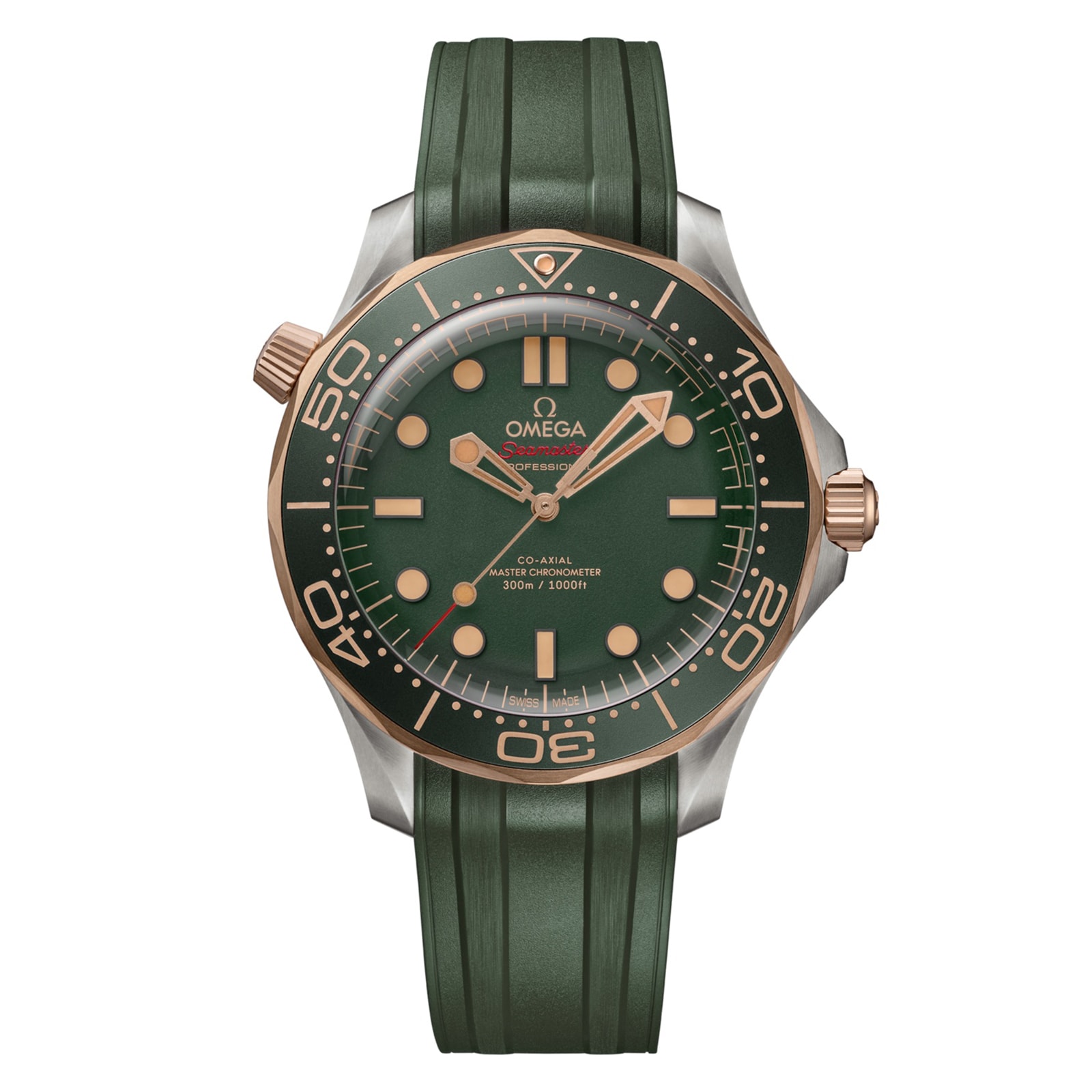 Omega Seamaster Diver 300M 42mm Mens Watch Green Rubber