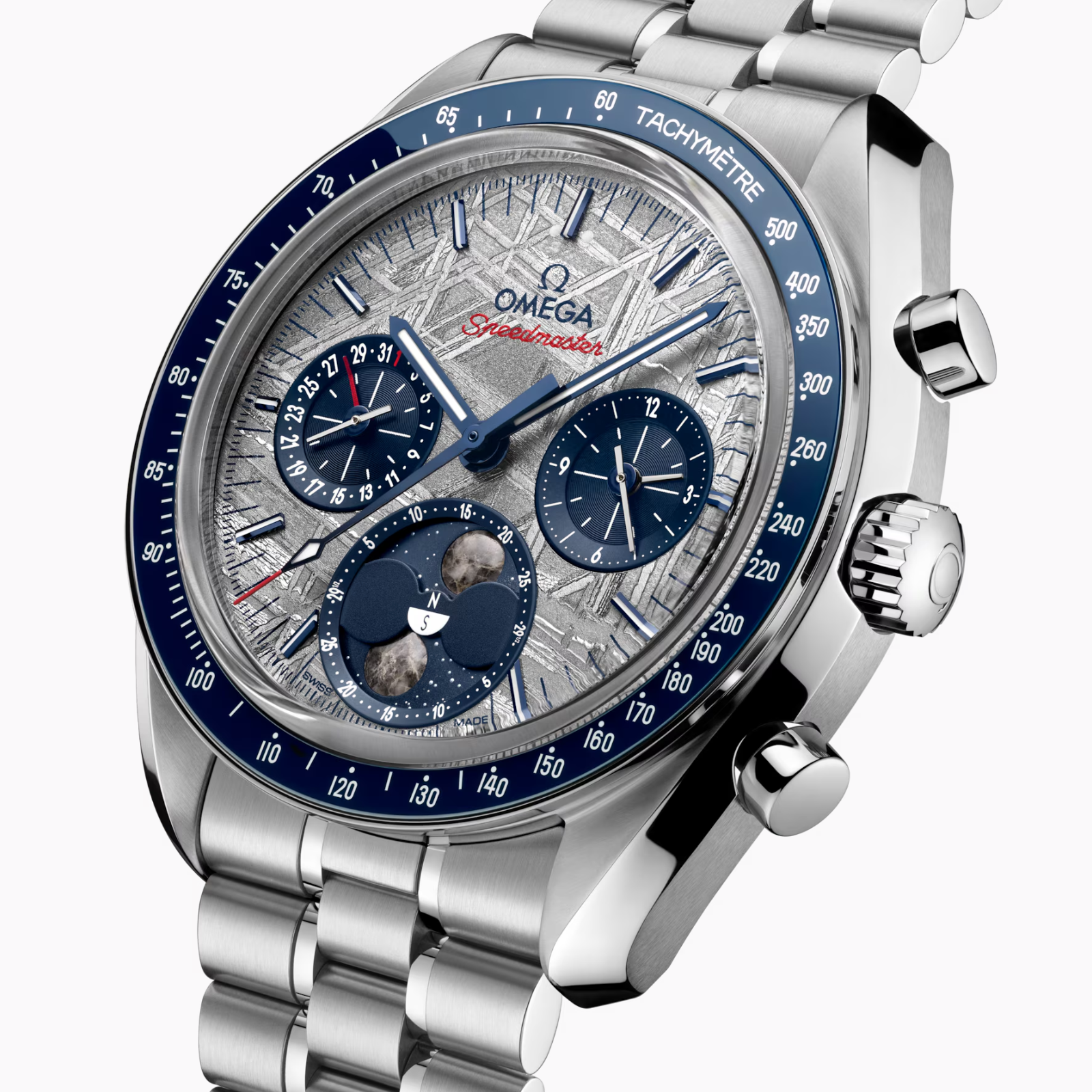 Omega Speedmaster Moonphase 43mm Mens Watch Steel Grey O30430435206001 Omega Speedmaster Moonphase 43mm Mens Watch Steel Grey O30430435206001