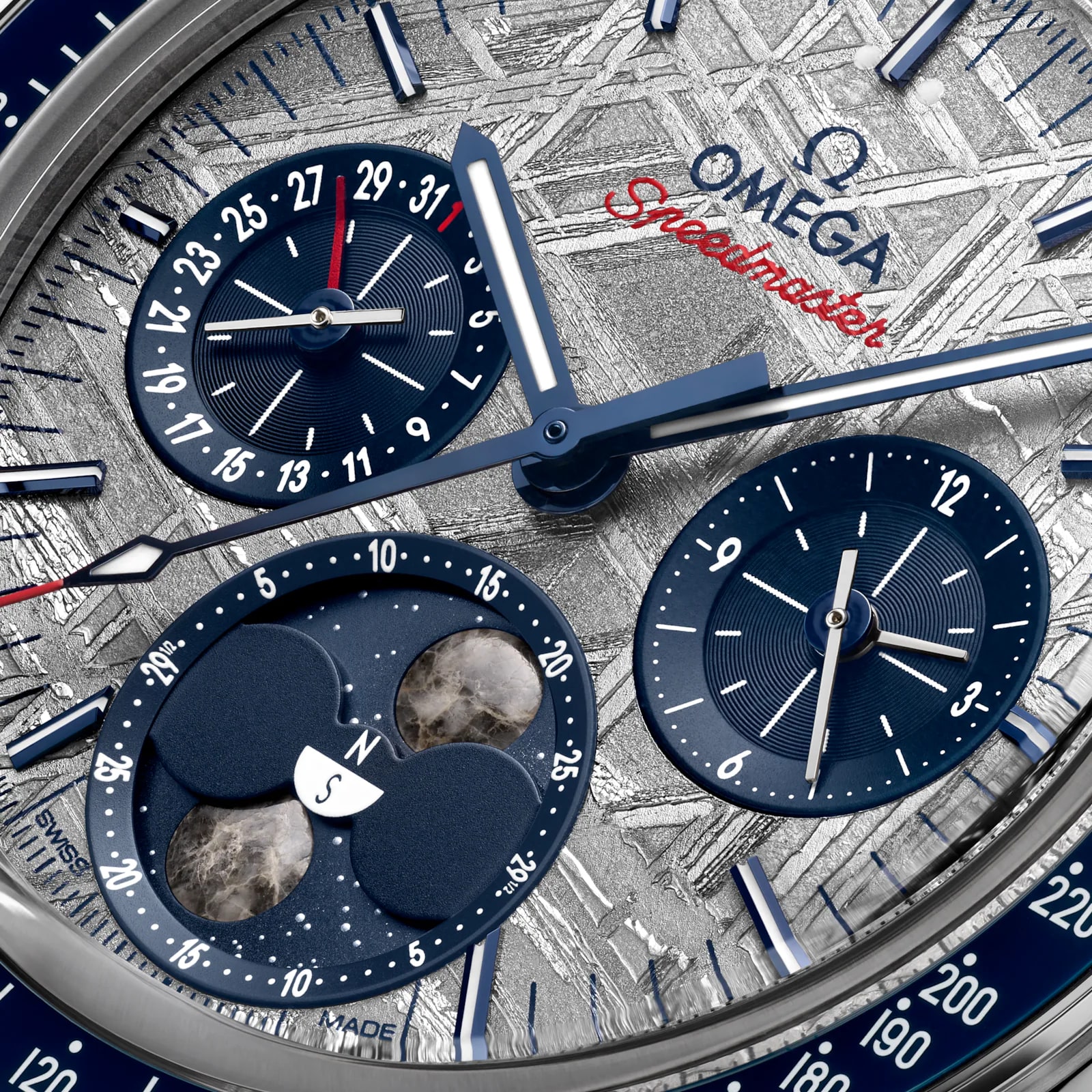 Omega Speedmaster Moonphase 43mm Mens Watch Steel Grey