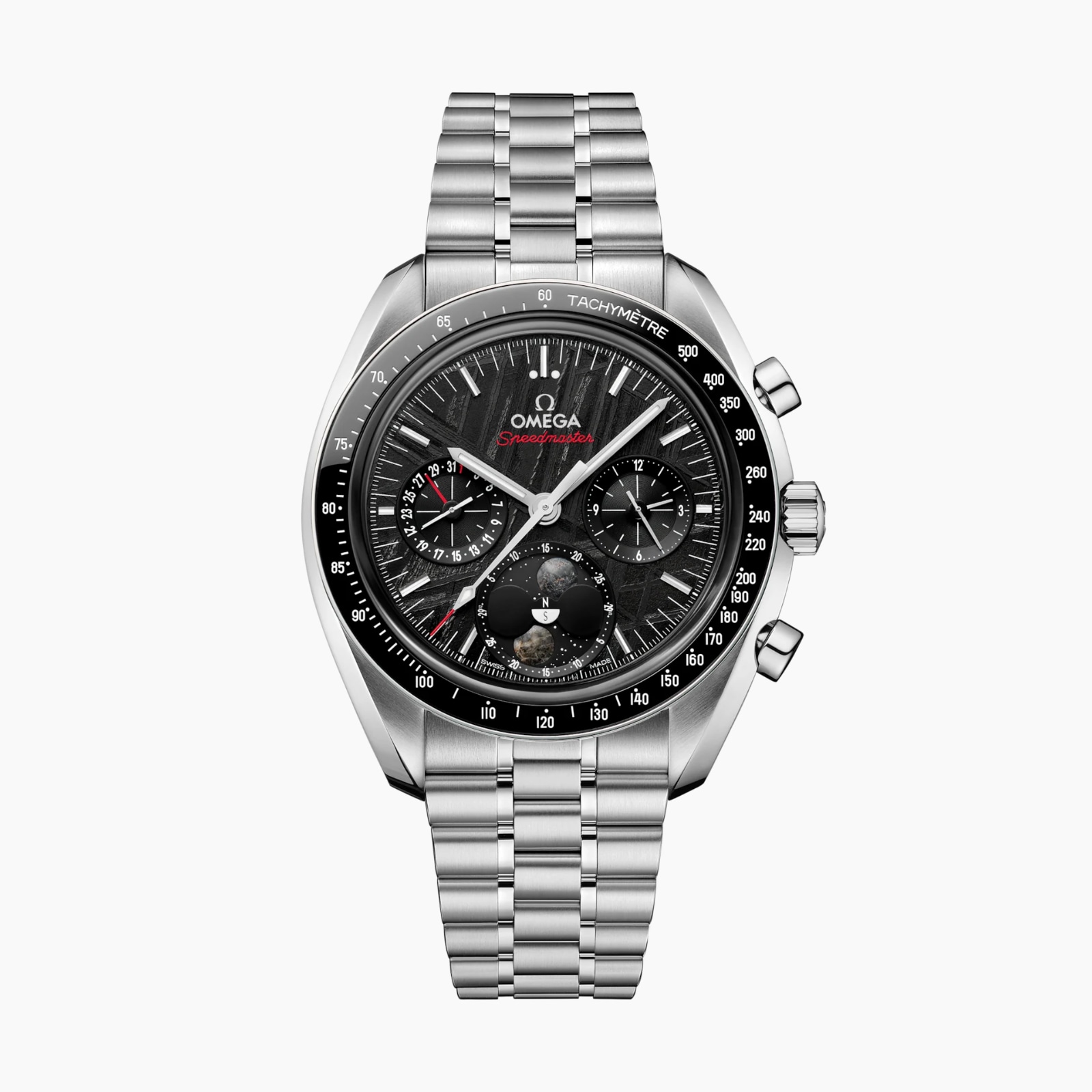 Omega Speedmaster Moonphase 43mm Mens Watch Steel Black Omega Speedmaster Moonphase 43mm Mens Watch Steel Black