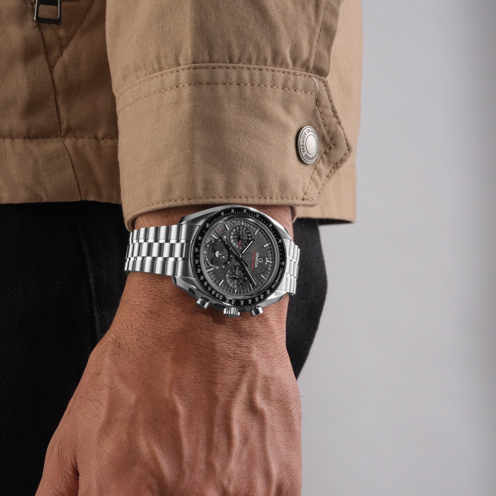 Omega Speedmaster Moonphase 43mm Mens Watch Steel Black