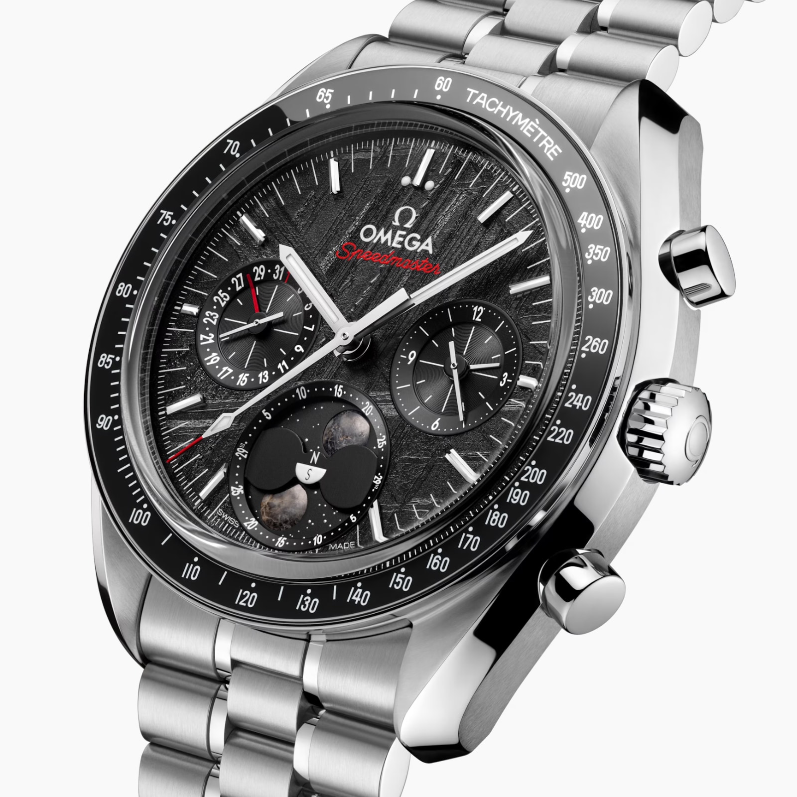 Omega Speedmaster Moonphase 43mm Mens Watch Steel Black Omega Speedmaster Moonphase 43mm Mens Watch Steel Black