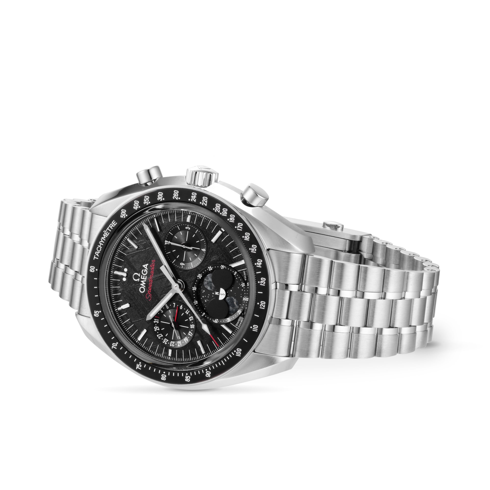 Omega Speedmaster Moonphase 43mm Mens Watch Steel Black Omega Speedmaster Moonphase 43mm Mens Watch Steel Black