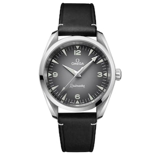 Omega Seamaster Railmaster 38mm Mens Watch Grey Leather