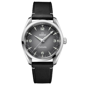 Omega Seamaster Railmaster 38mm Mens Watch Grey Leather