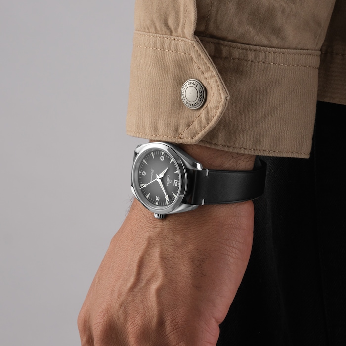 Omega Seamaster Railmaster 38mm Mens Watch Grey Leather