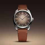 Omega Seamaster Railmaster 38mm Mens Watch Brown Leather