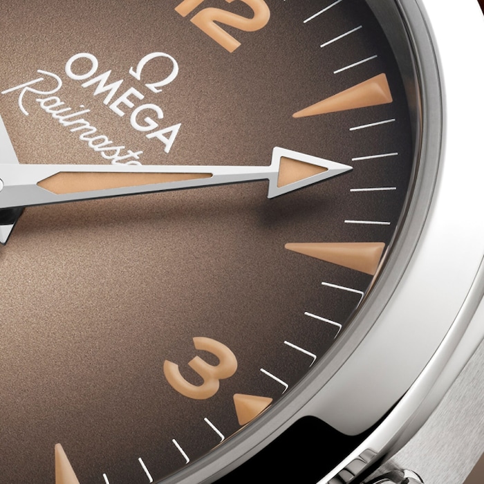 Omega Seamaster Railmaster 38mm Mens Watch Brown Leather