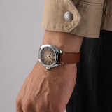 Omega Seamaster Railmaster 38mm Mens Watch Brown Leather