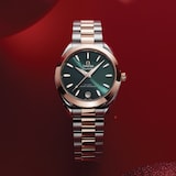 Omega Seamaster Aqua Terra 30mm Ladies Watch Green 18k Sedna Gold