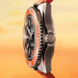 Omega Seamaster Planet Ocean 600M 42mm Mens Watch Orange Rubber Strap