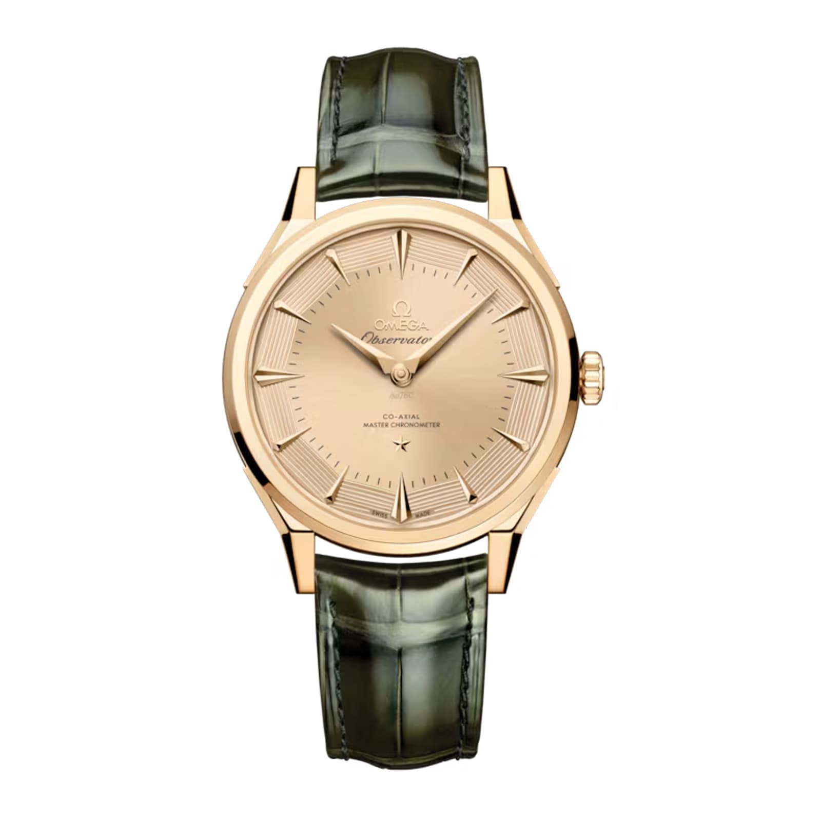 Omega Constellation Observatory 39.5mm Mens Watch Gold Alligator Strap