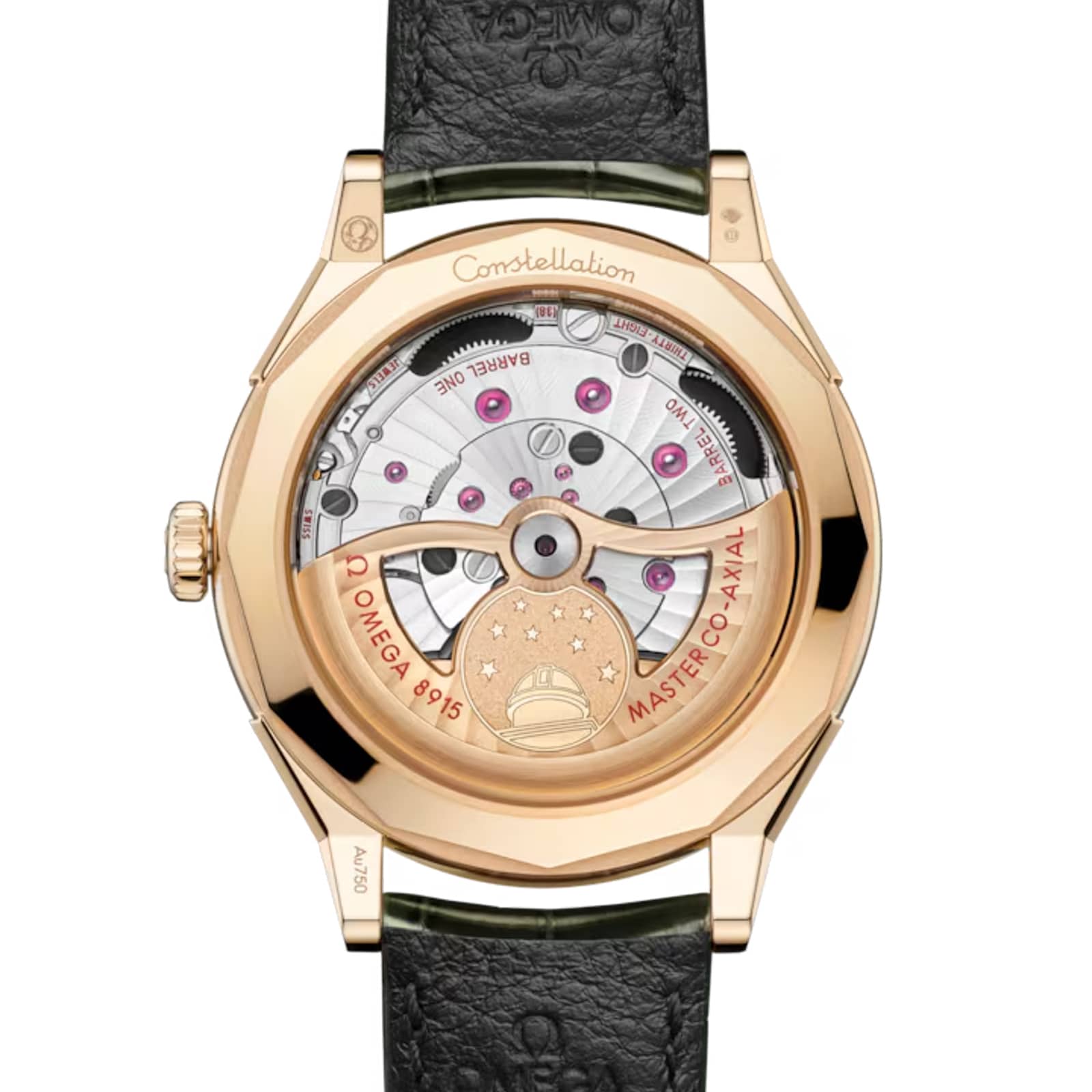 Omega Constellation Observatory 39.5mm Mens Watch Gold Alligator Strap