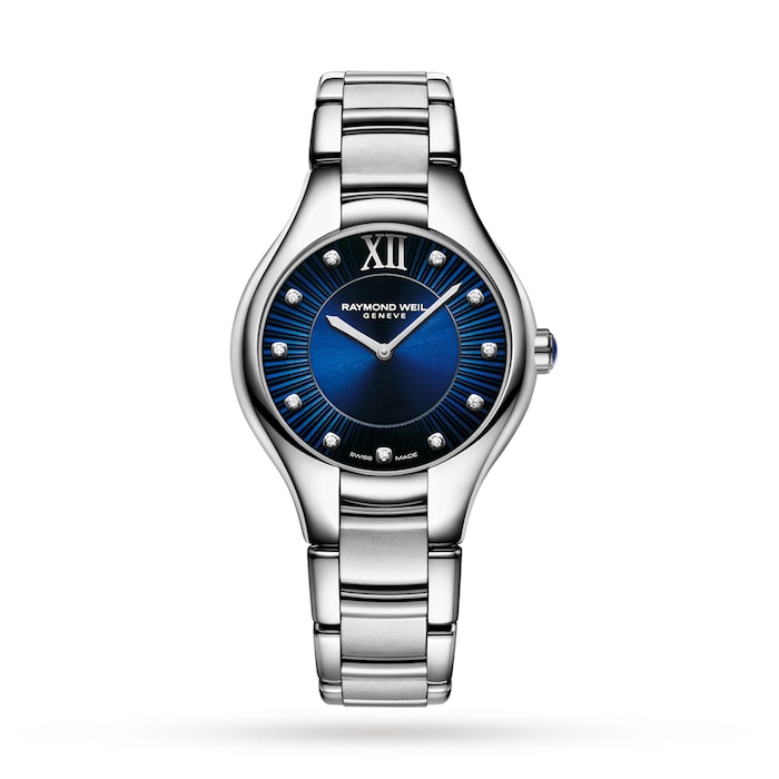Raymond Weil Noemia Blue Dial Stainless Steel Diamond Watch 32mm