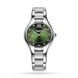 Raymond Weil Noemia Green Dial Stainless Steel Diamond Watch 32mm